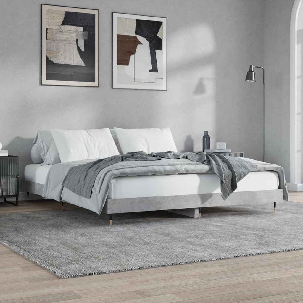 Sengeramme betonggrå 120x200 cm konstruert tre