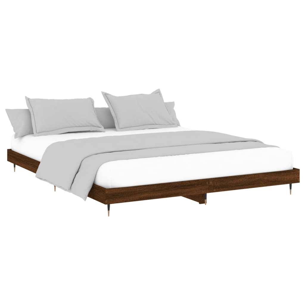 Sengeramme brun eik 120x200 cm konstruert tre