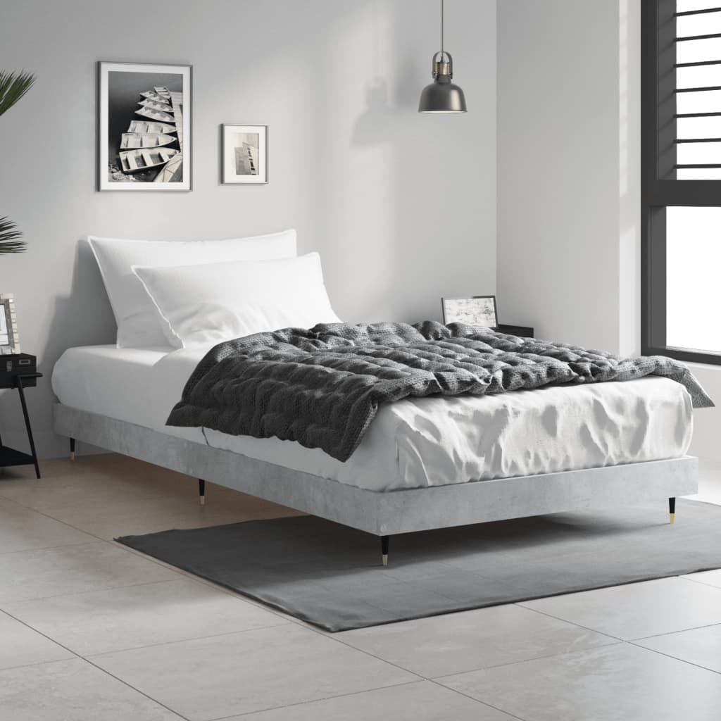 Sengeramme betonggrå 100x200 cm konstruert tre