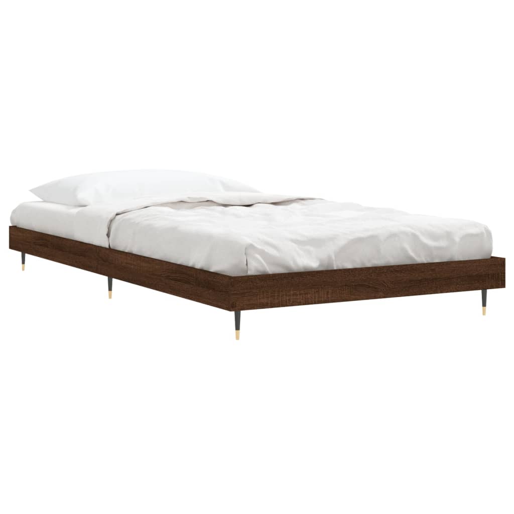 Sengeramme brun eik 100x200 cm konstruert tre