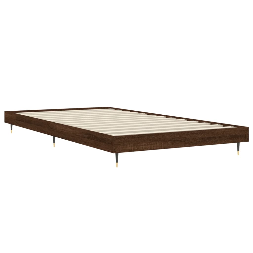 Sengeramme brun eik 100x200 cm konstruert tre