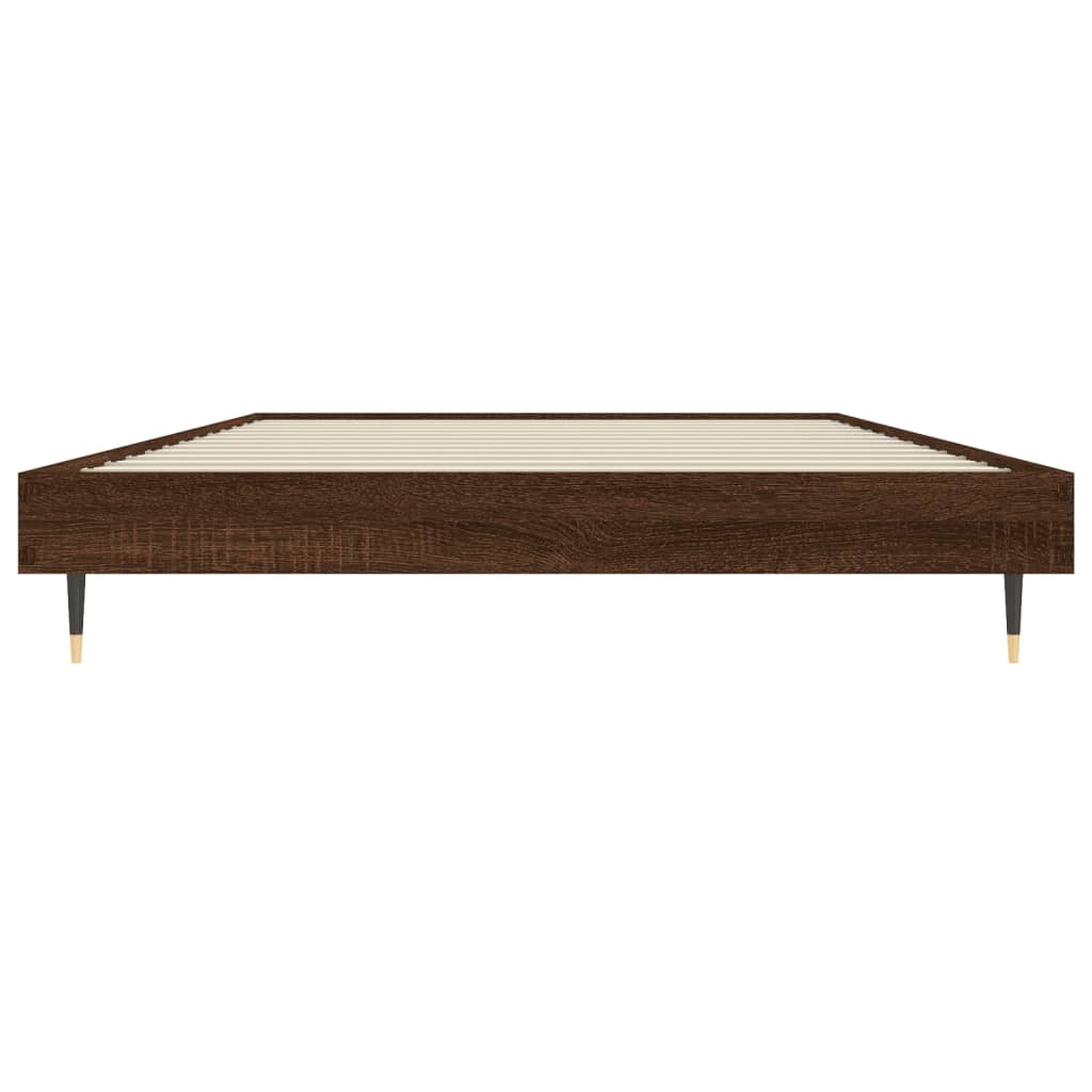 Sengeramme brun eik 100x200 cm konstruert tre