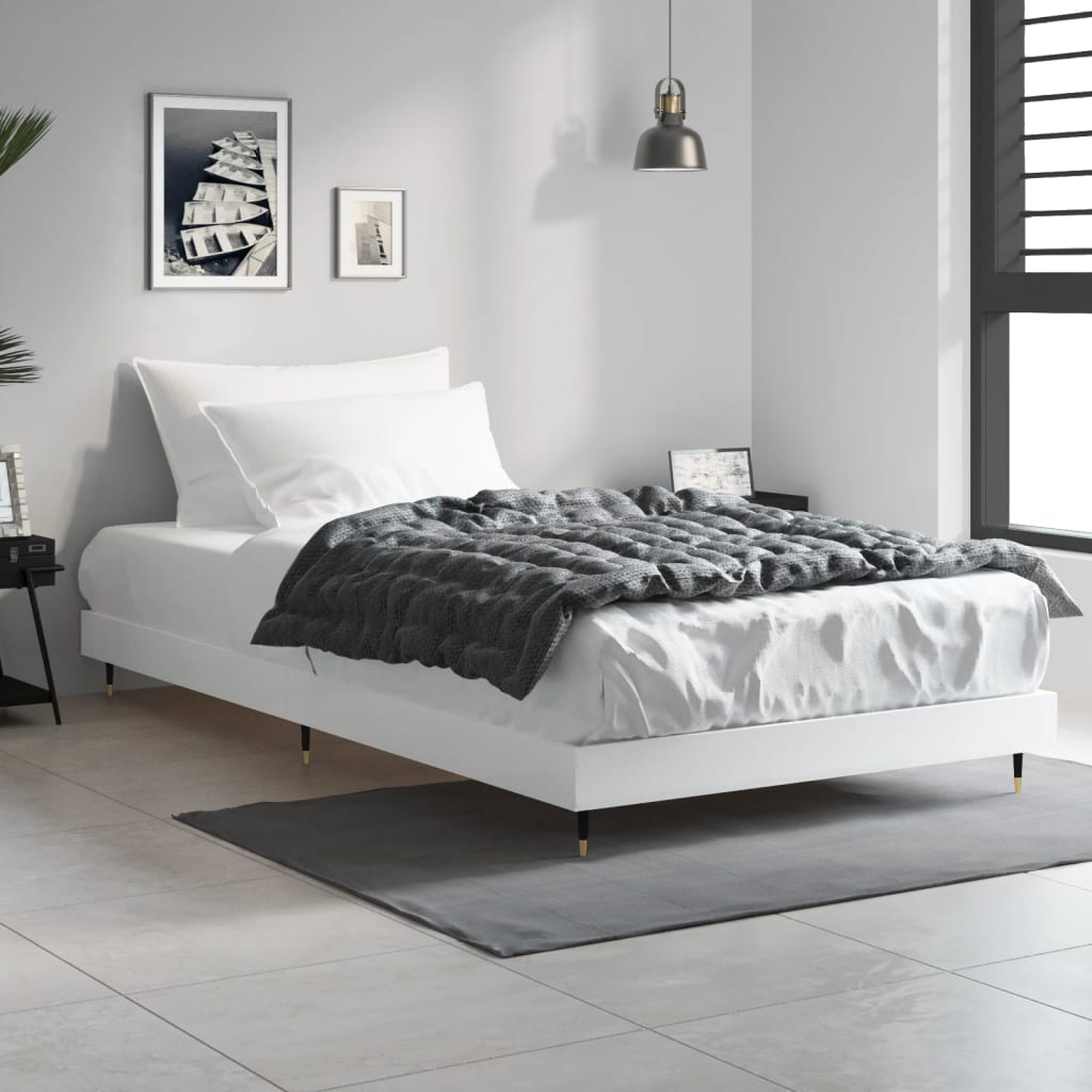 Sengeramme hvit 90x200 cm konstruert tre