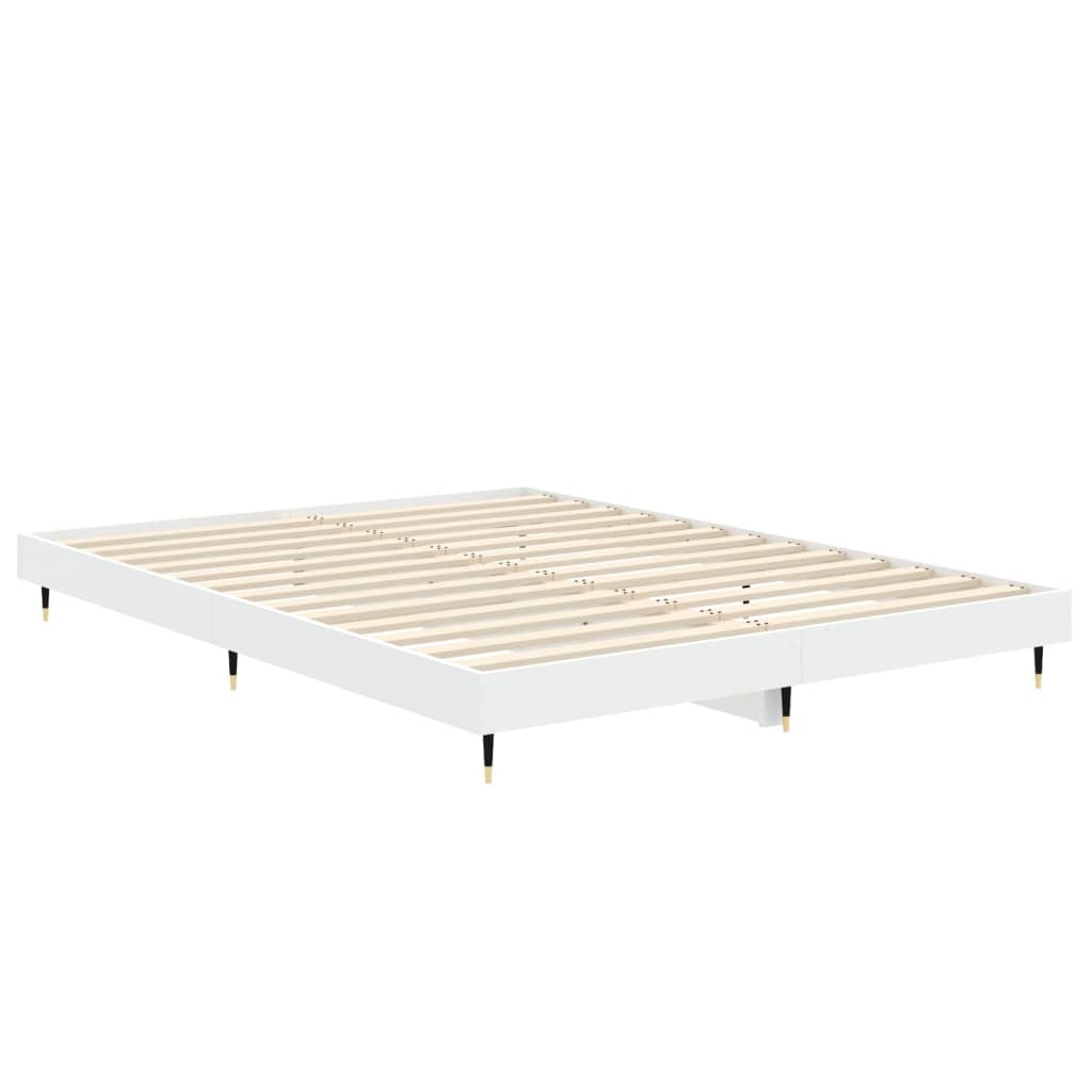 Sengeramme hvit 140x190 cm konstruert tre