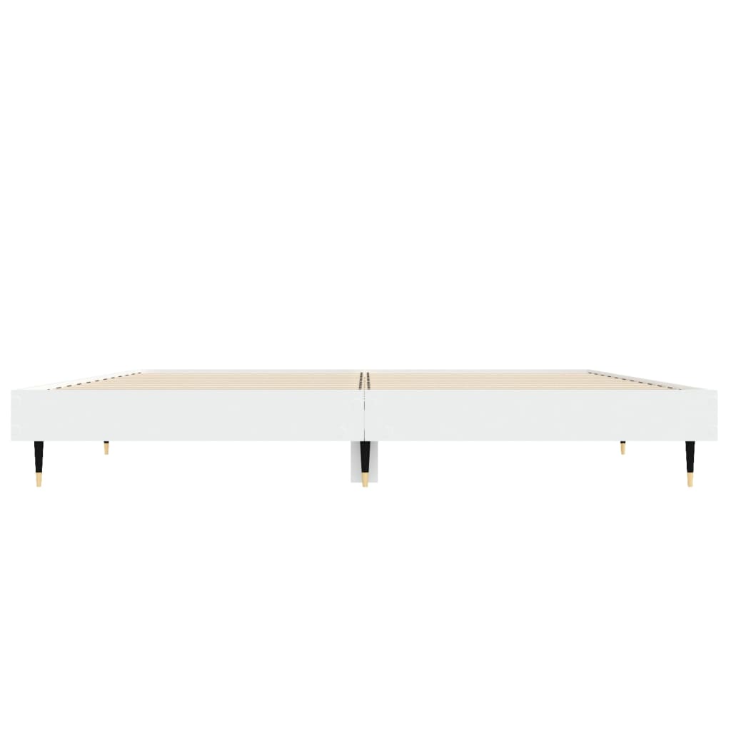 Sengeramme hvit 140x190 cm konstruert tre