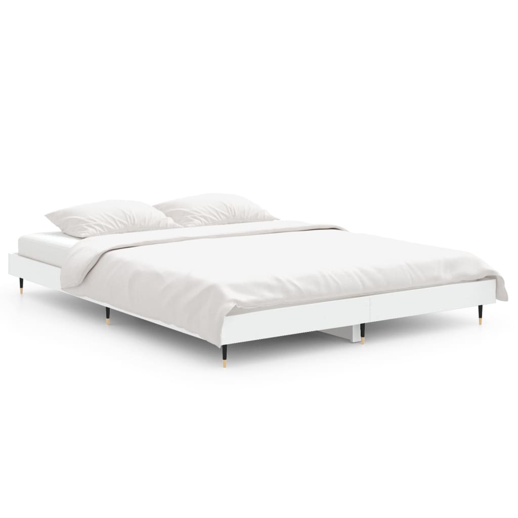 Sengeramme hvit 135x190 cm konstruert tre