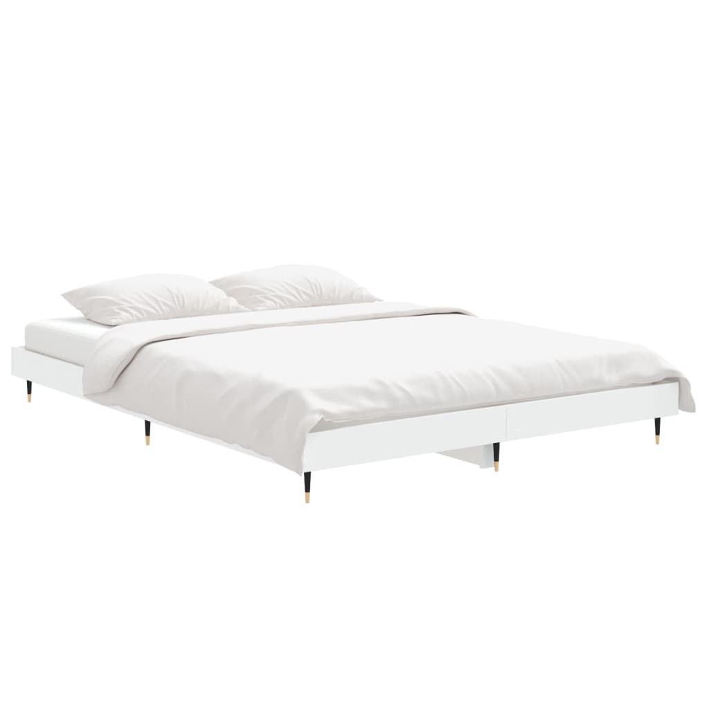 Sengeramme hvit 135x190 cm konstruert tre