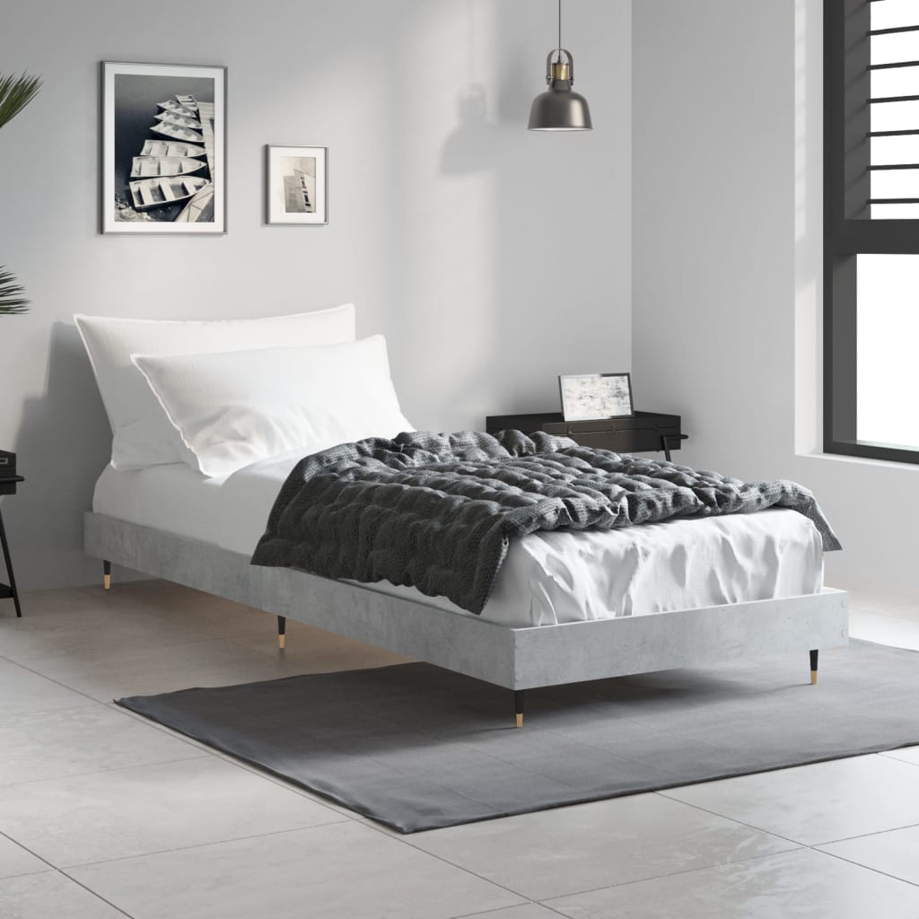 Sengeramme betonggrå 75x190 cm konstruert tre