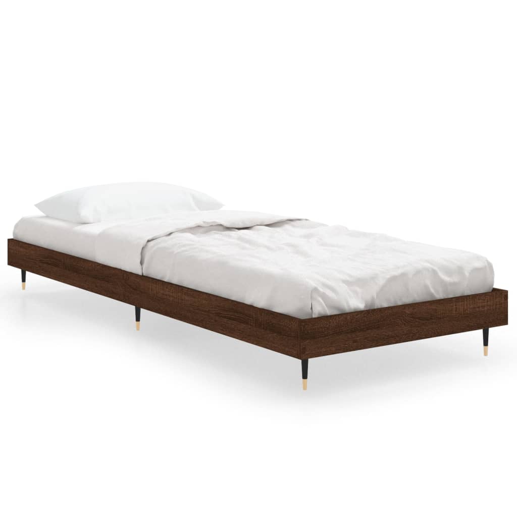 Sengeramme brun eik 75x190 cm konstruert tre