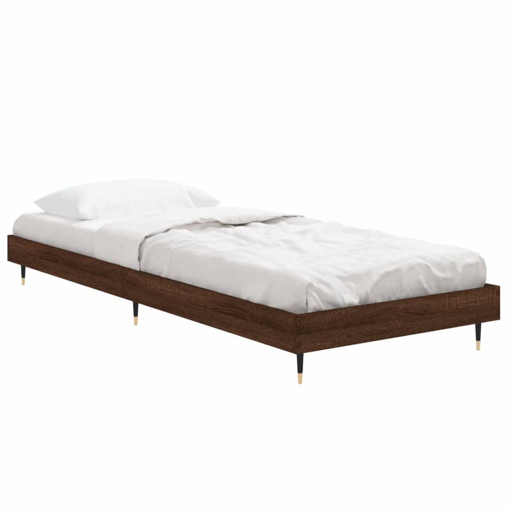 Sengeramme brun eik 75x190 cm konstruert tre