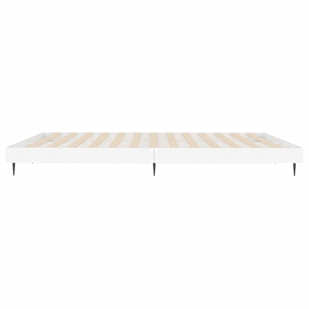 Sengeramme hvit 200x200 cm konstruert tre