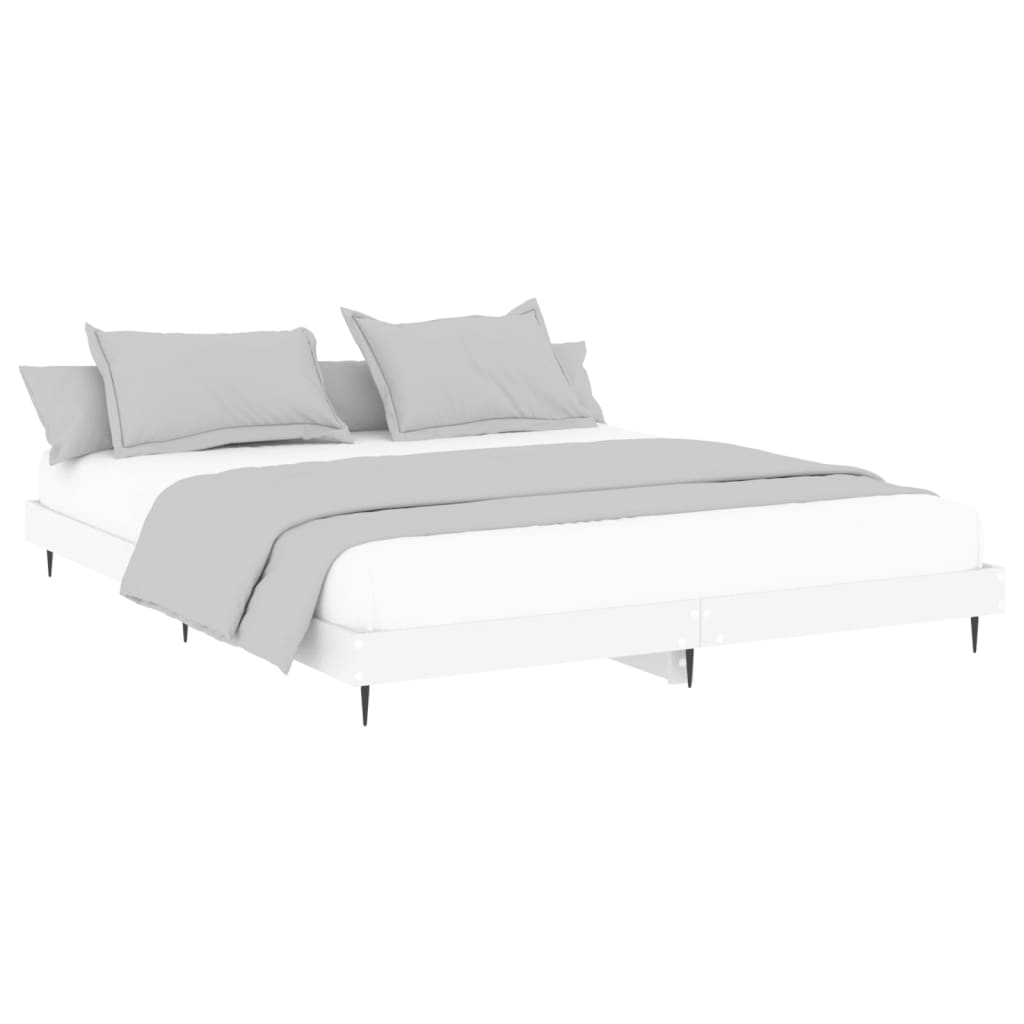 Sengeramme hvit 150x200 cm konstruert tre