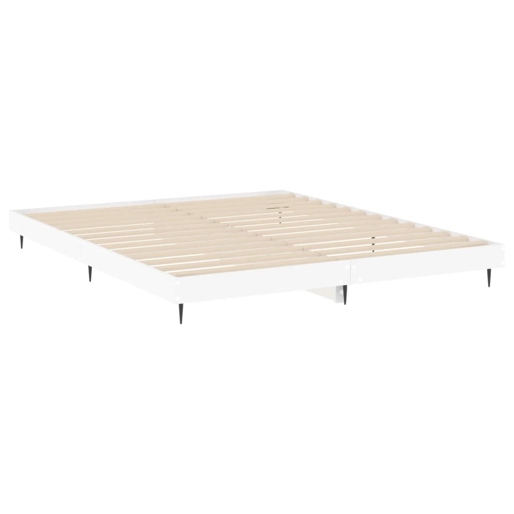 Sengeramme hvit 150x200 cm konstruert tre