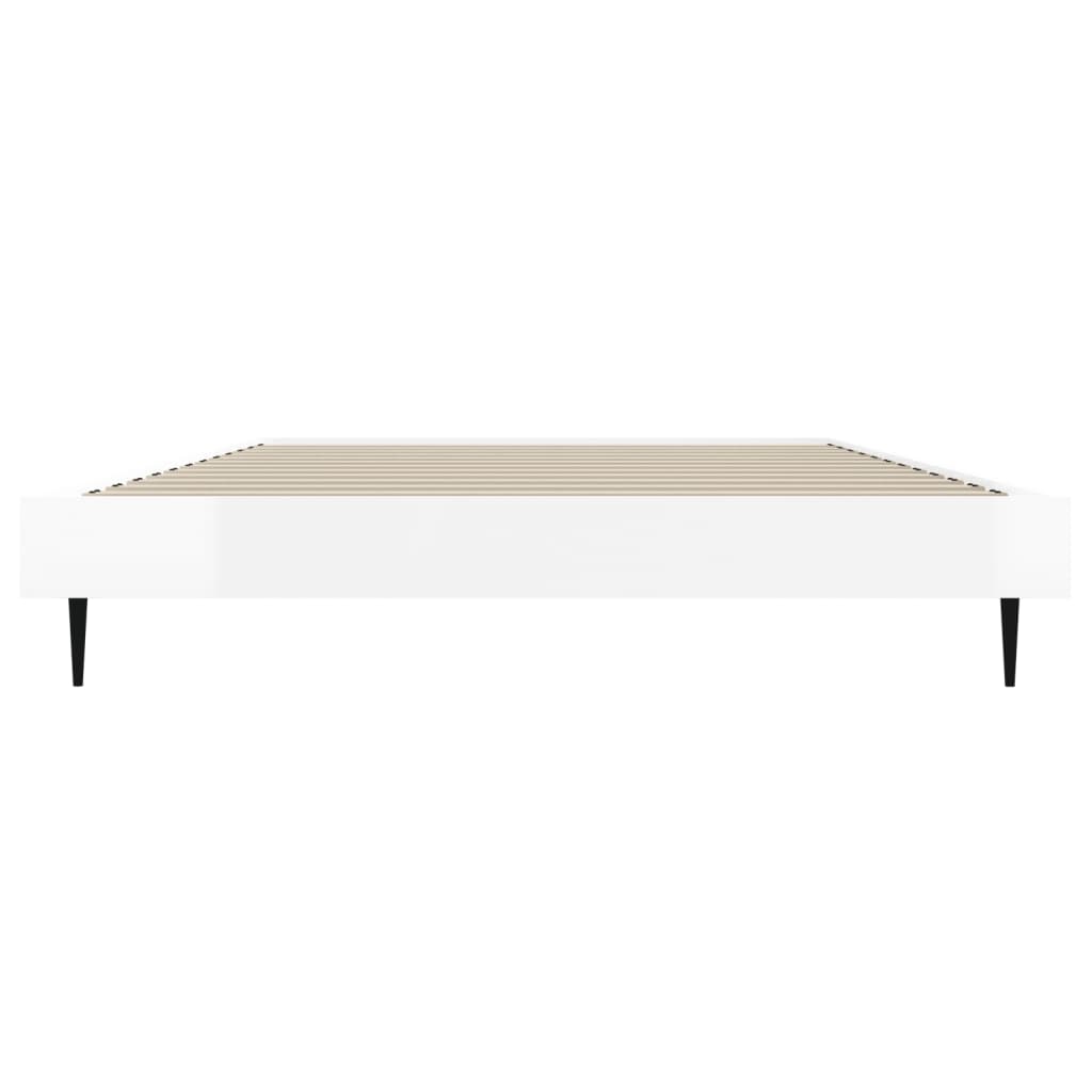 Sengeramme høyglans hvit 100x200 cm konstruert tre