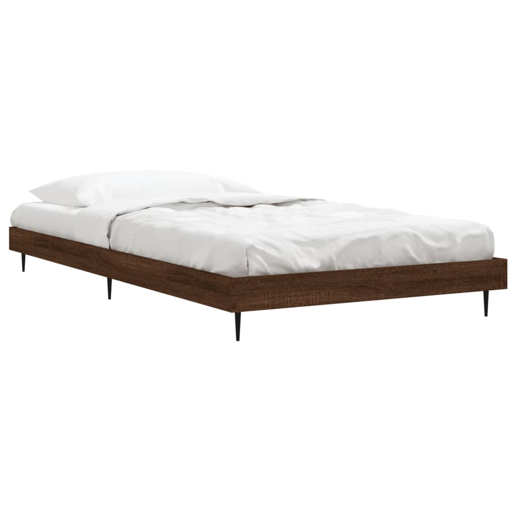 Sengeramme brun eik 100x200 cm konstruert tre