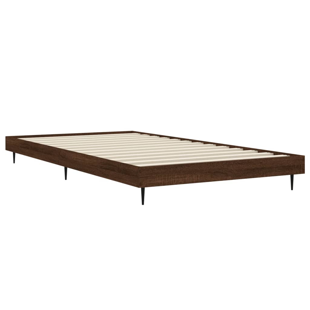 Sengeramme brun eik 100x200 cm konstruert tre