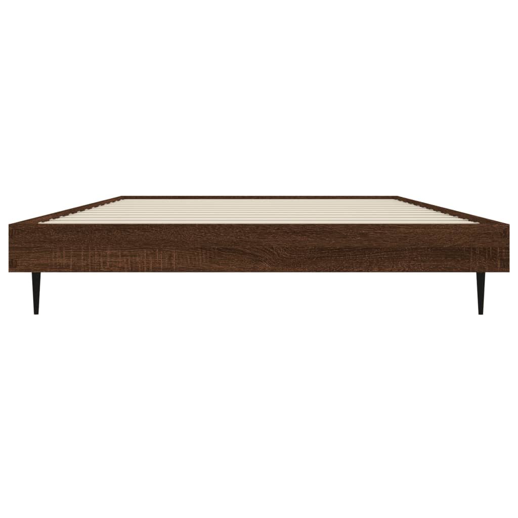 Sengeramme brun eik 100x200 cm konstruert tre