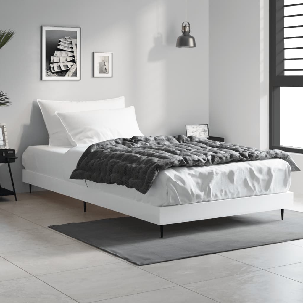 Sengeramme hvit 90x200 cm konstruert tre