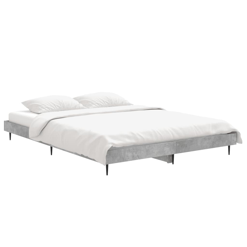 Sengeramme betonggrå 140x190 cm konstruert tre