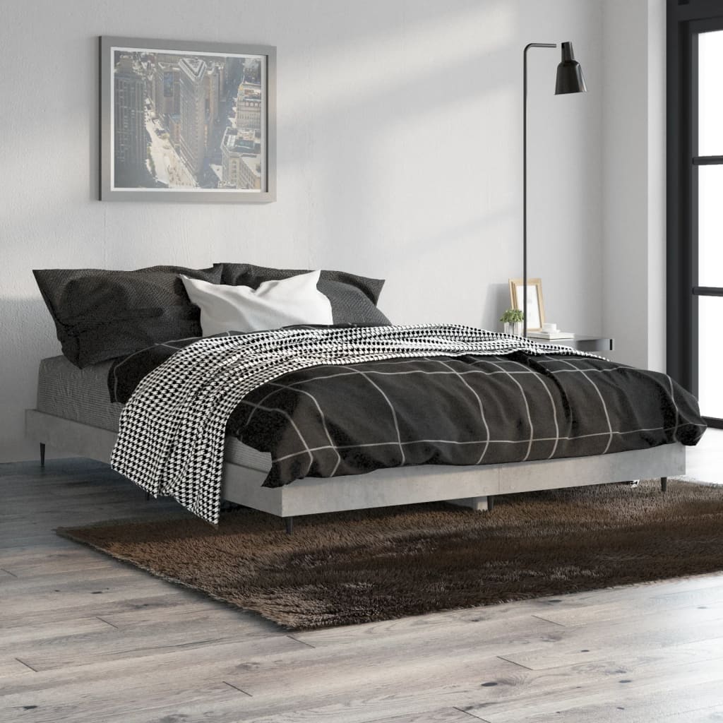 Sengeramme betonggrå 140x190 cm konstruert tre