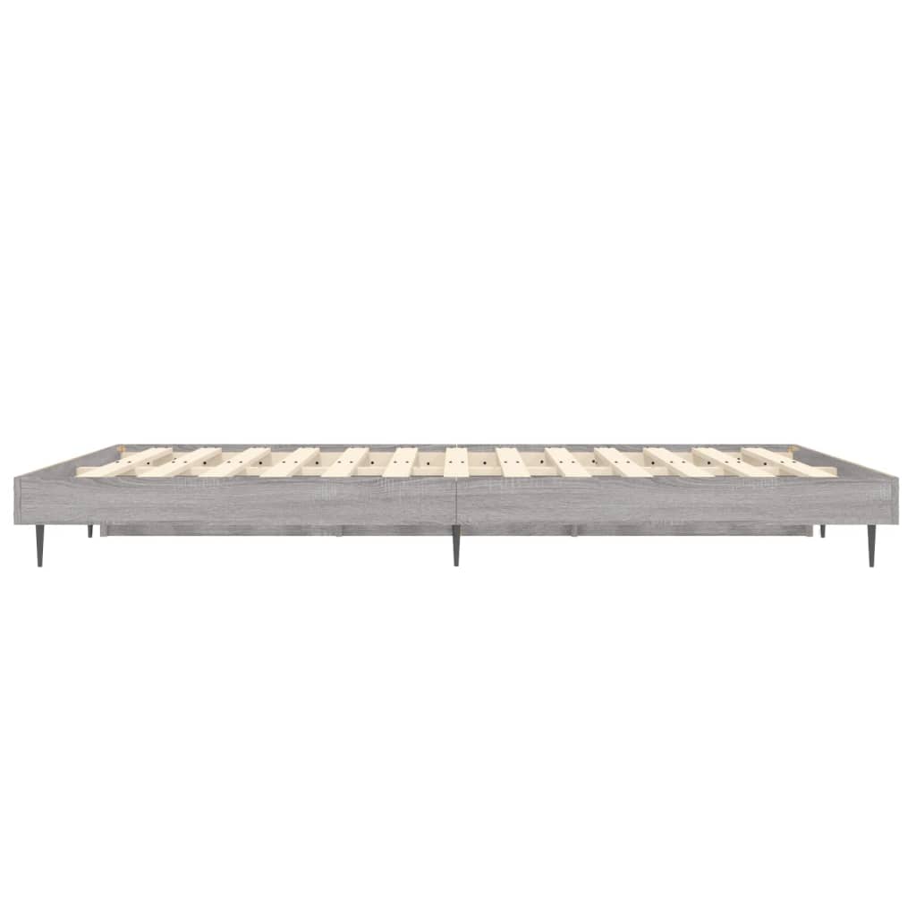 Sengeramme grå sonoma 140x190 cm konstruert tre