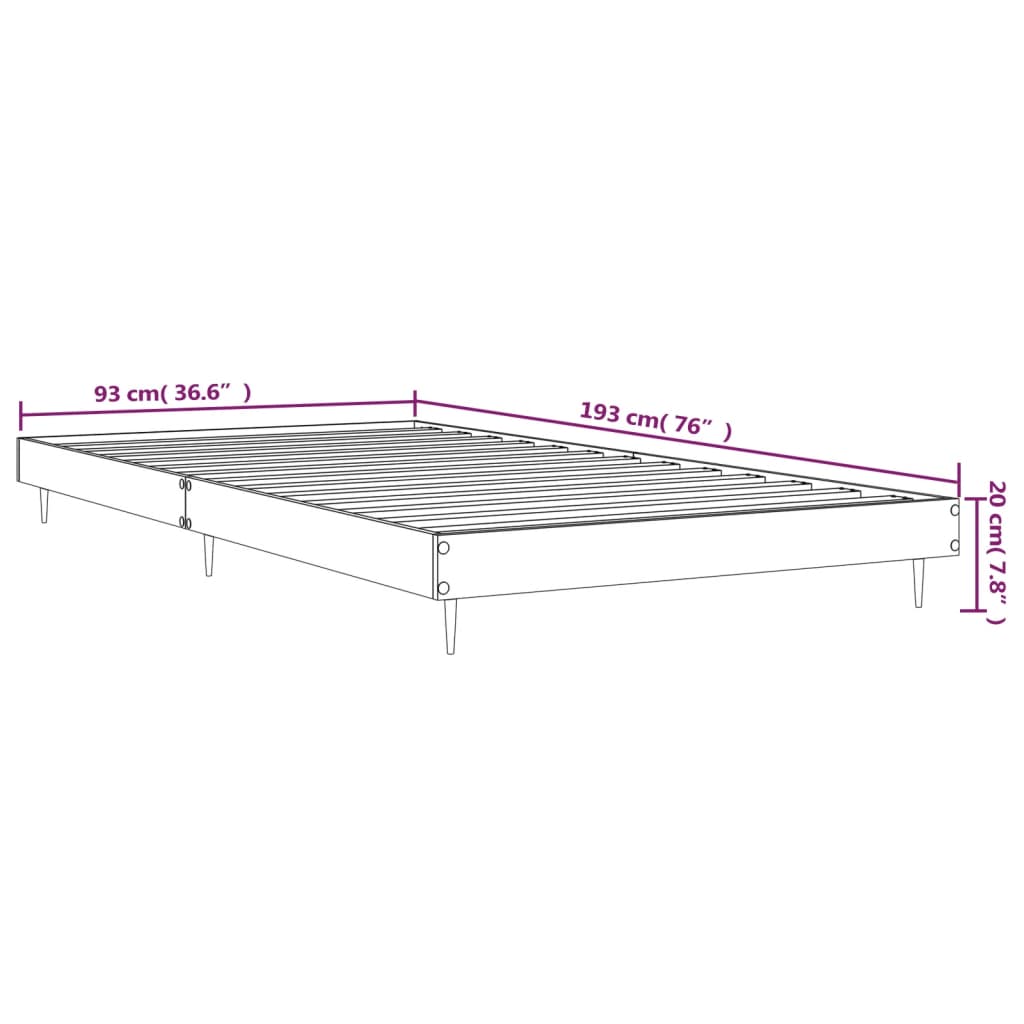 Sengeramme betonggrå 90x190 cm konstruert tre