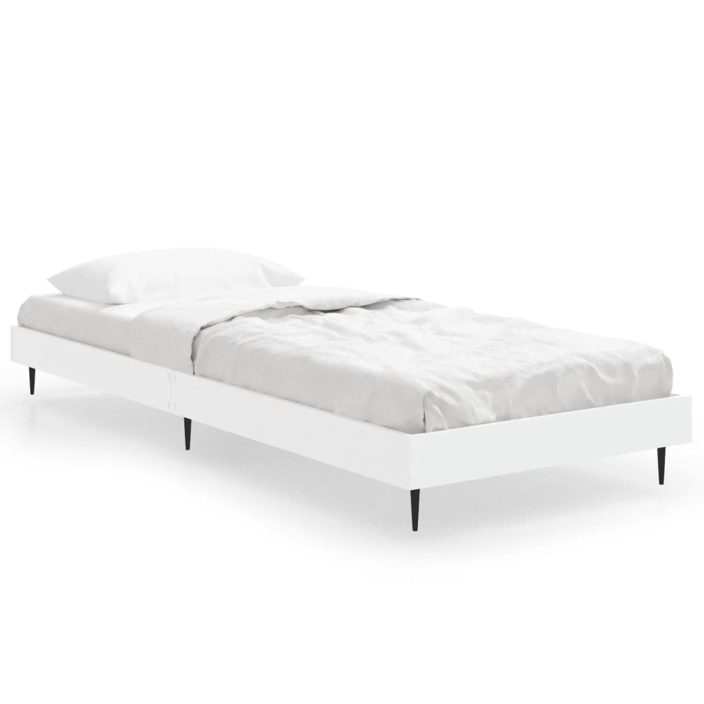 Sengeramme hvit 75x190 cm konstruert tre