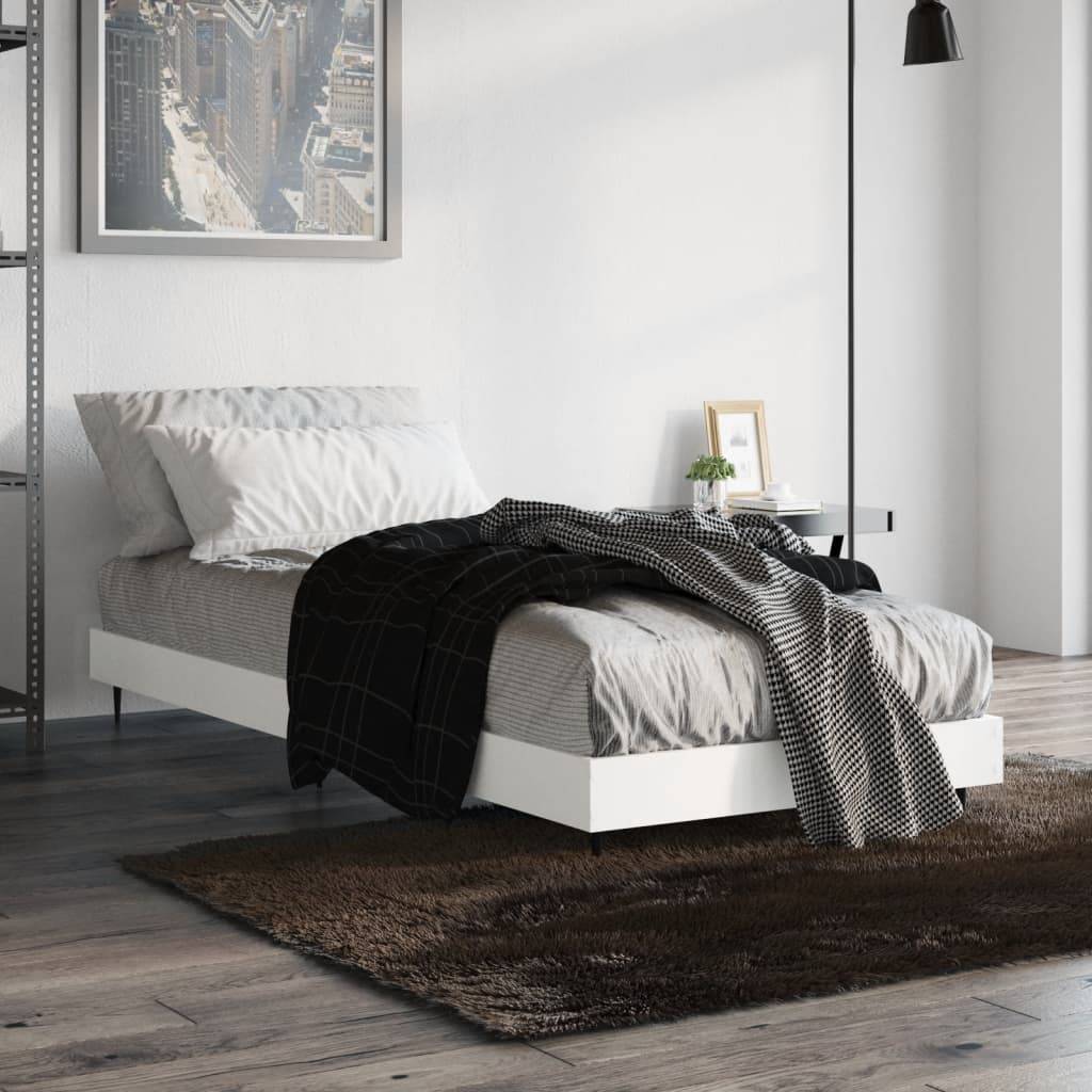 Sengeramme hvit 75x190 cm konstruert tre