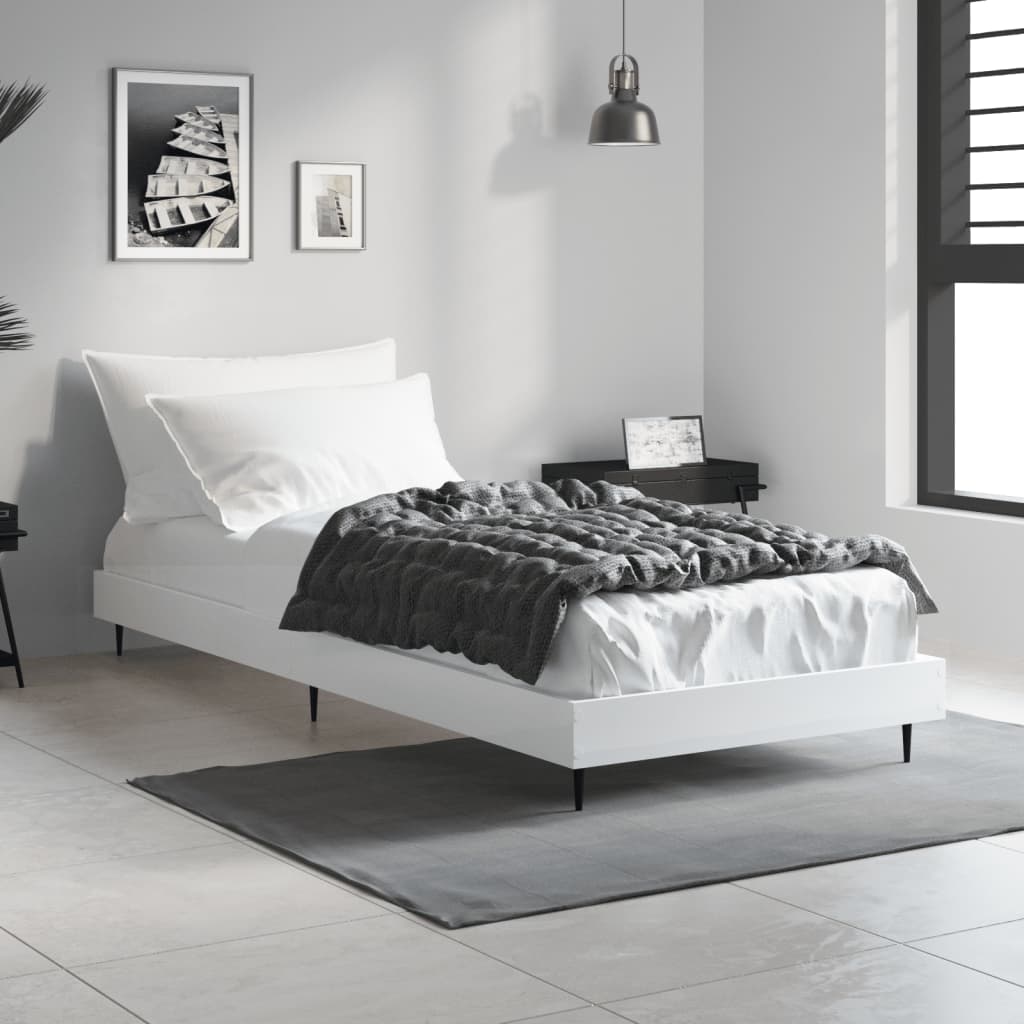 Sengeramme hvit 75x190 cm konstruert tre