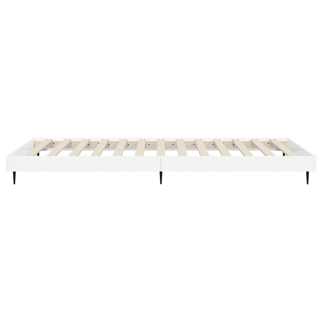 Sengeramme høyglans hvit 75x190 cm konstruert tre