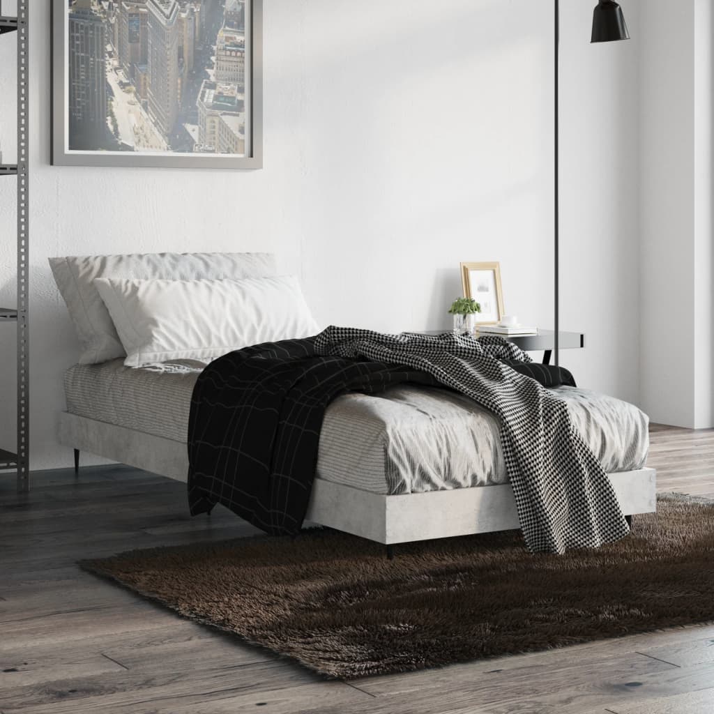 Sengeramme betonggrå 75x190 cm konstruert tre