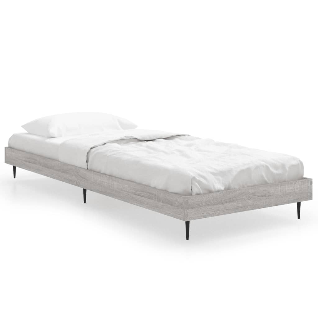 Sengeramme grå sonoma 75x190 cm konstruert tre