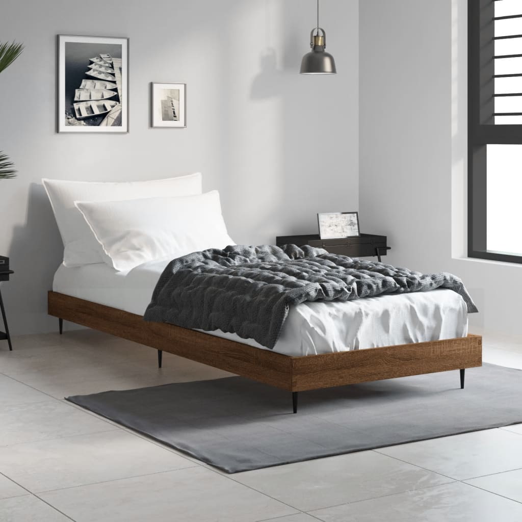Sengeramme brun eik 75x190 cm konstruert tre