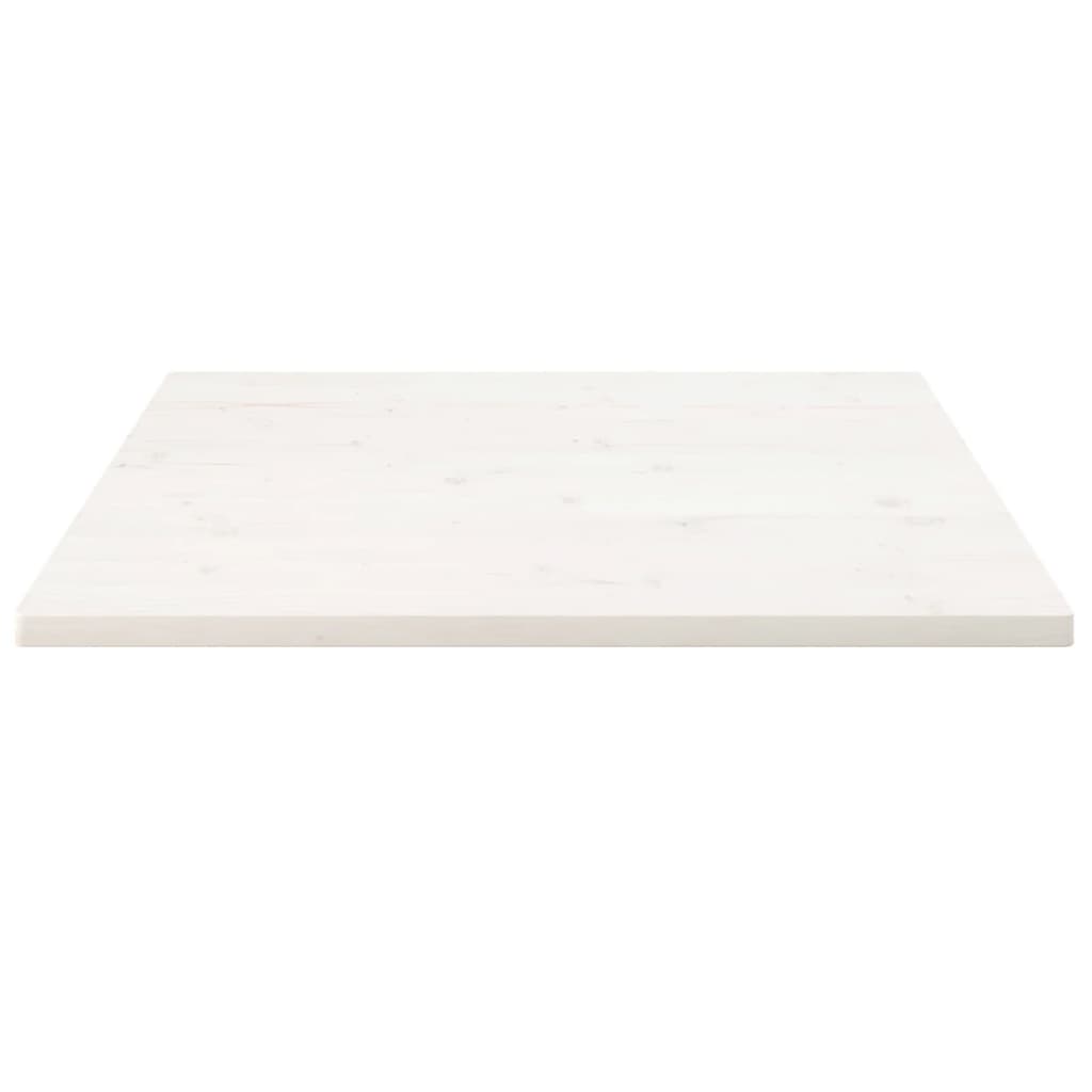 Bordplate hvit 90x90x2,5 cm heltre furu rektangulær