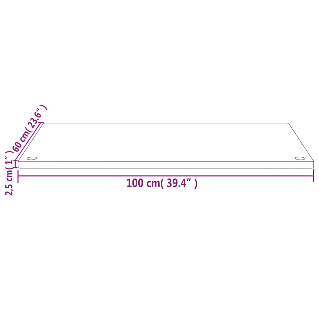 Bordplate hvit 100x60x2,5 cm heltre furu