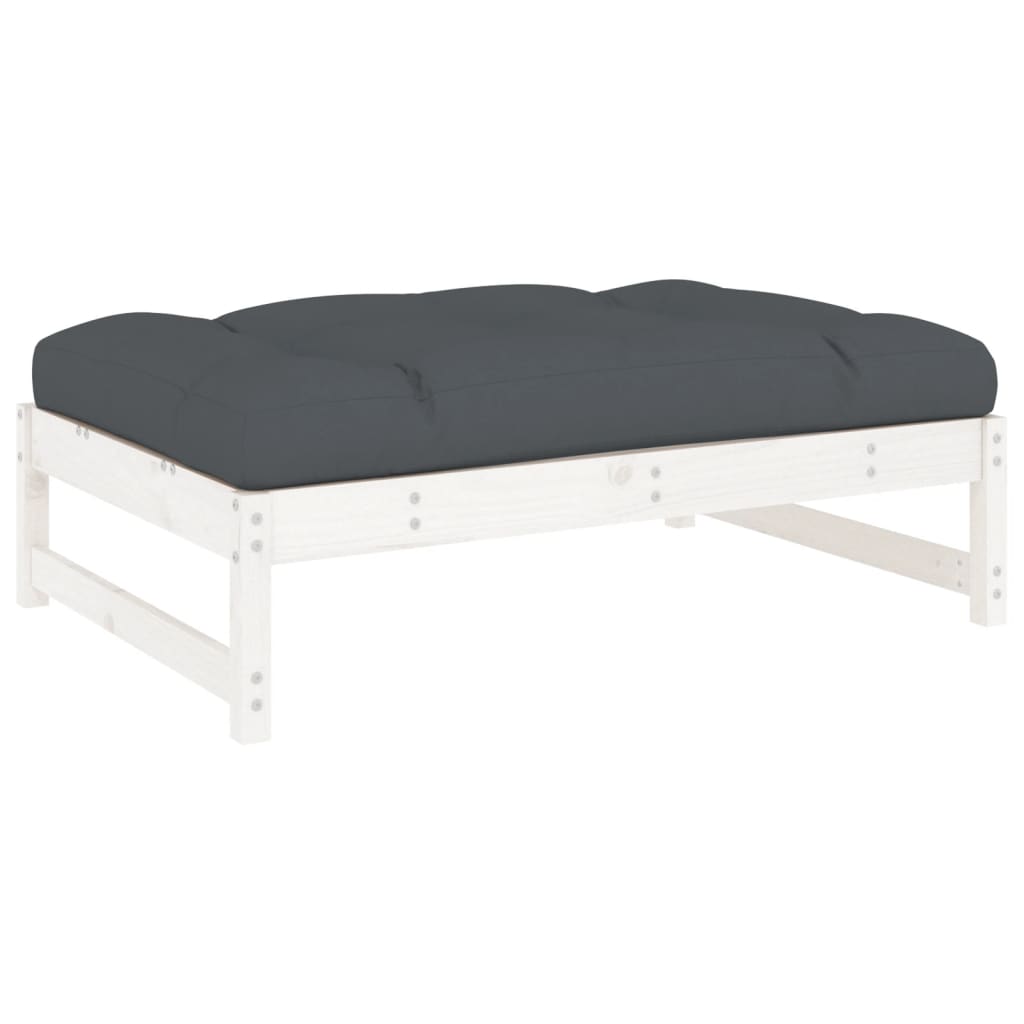 Hagefotskammel hvit 120x80 cm heltre furu