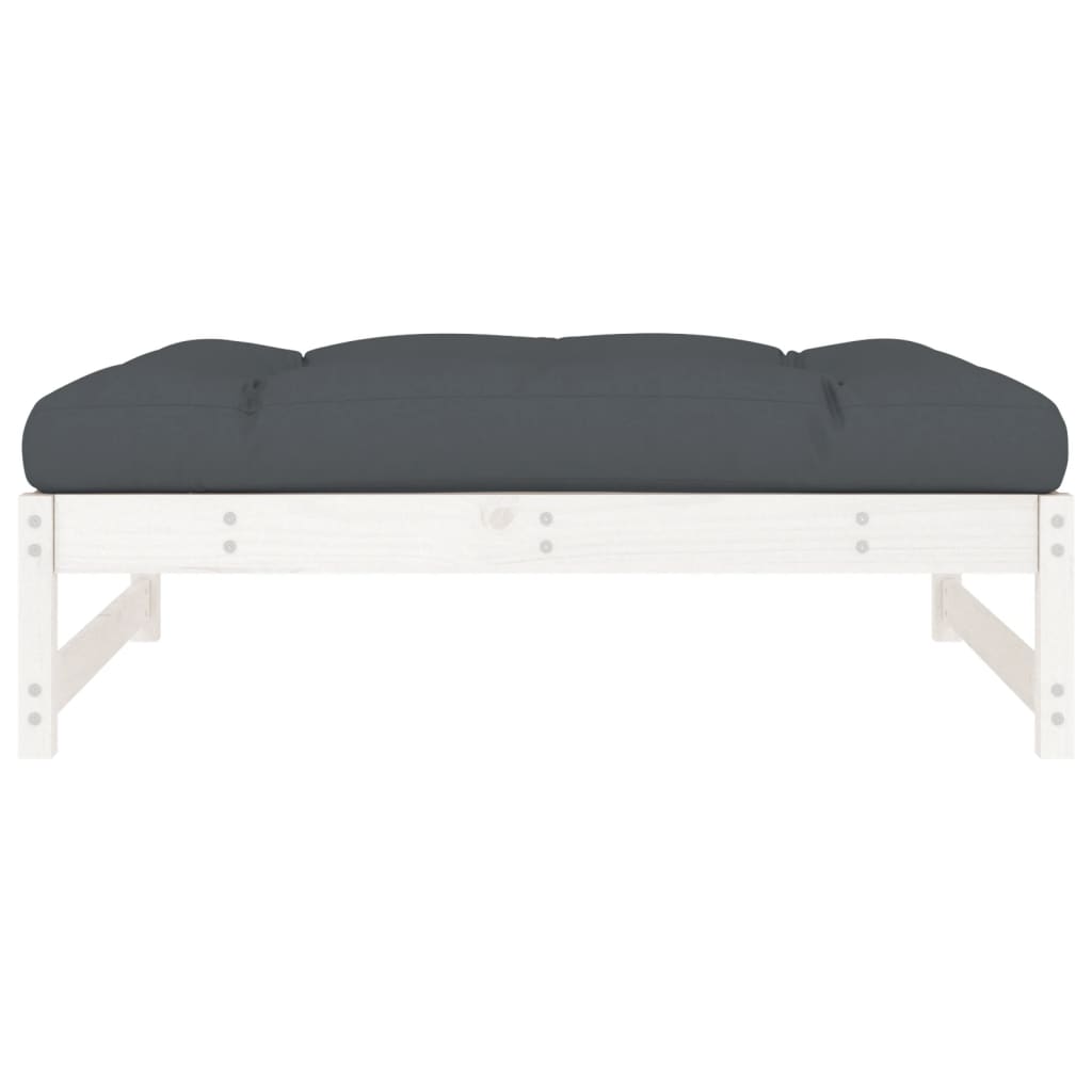 Hagefotskammel hvit 120x80 cm heltre furu