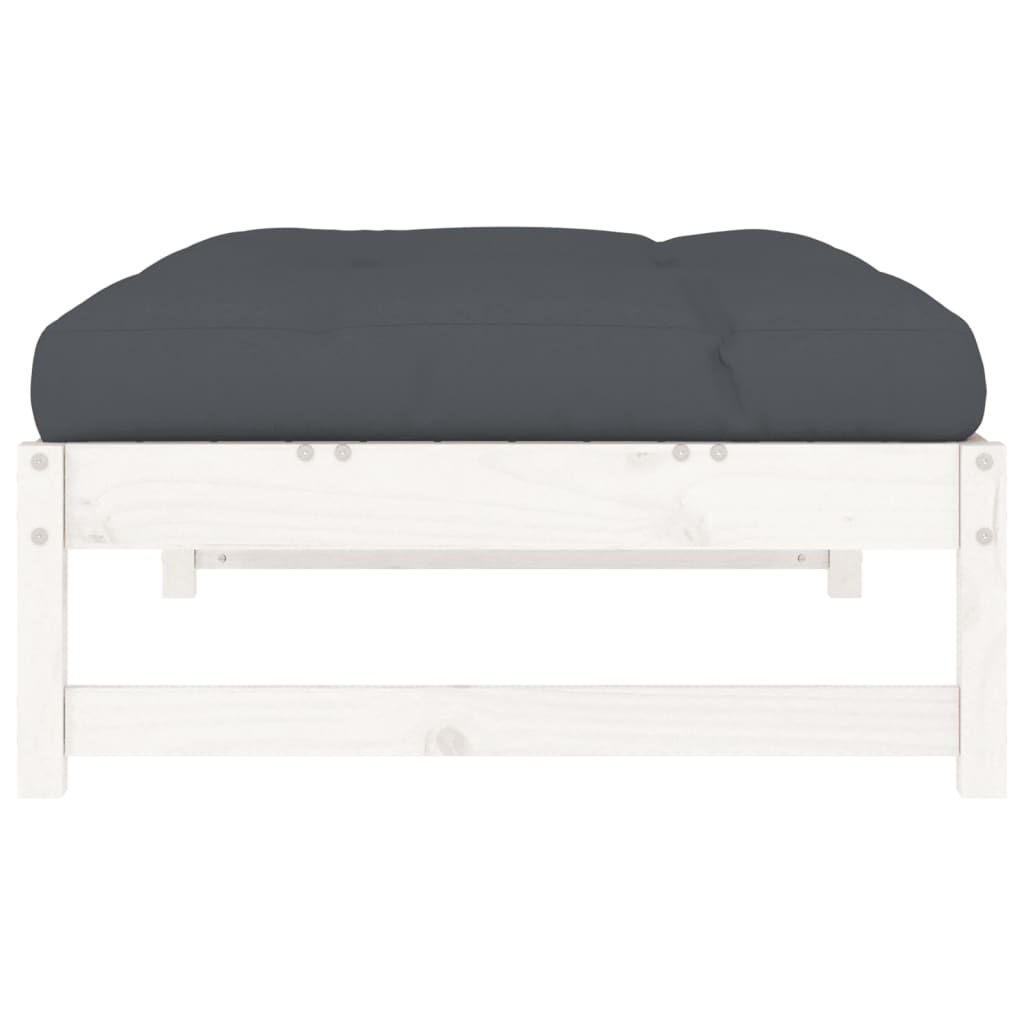 Hagefotskammel hvit 120x80 cm heltre furu