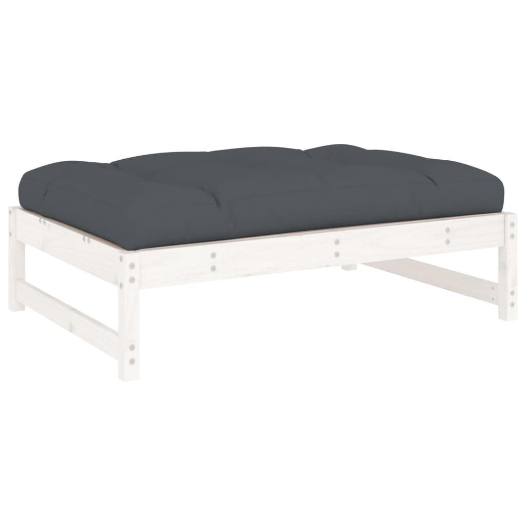 Hagefotskammel hvit 120x80 cm heltre furu