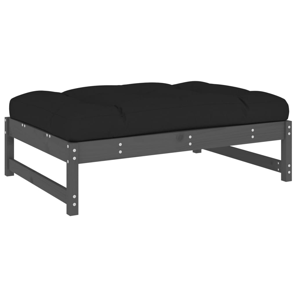 Hagefotskammel grå 120x80 cm heltre furu
