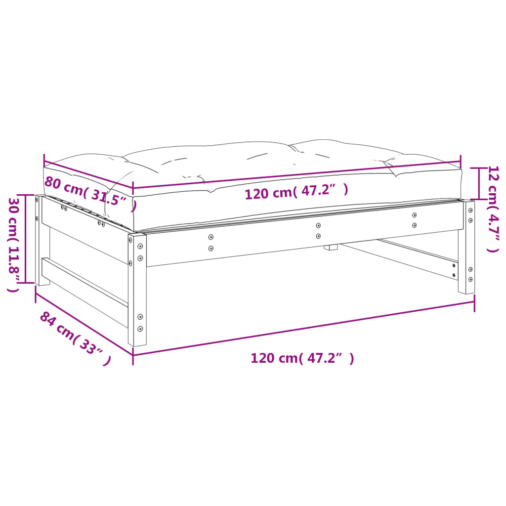 Hagefotskammel 120x80 cm douglasgran