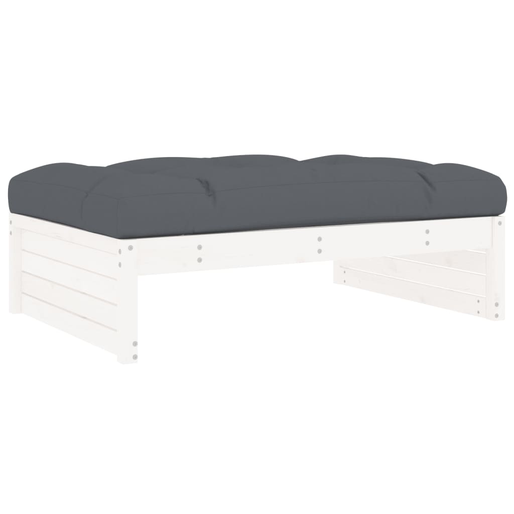 Hagefotskammel hvit 120x80 cm heltre furu