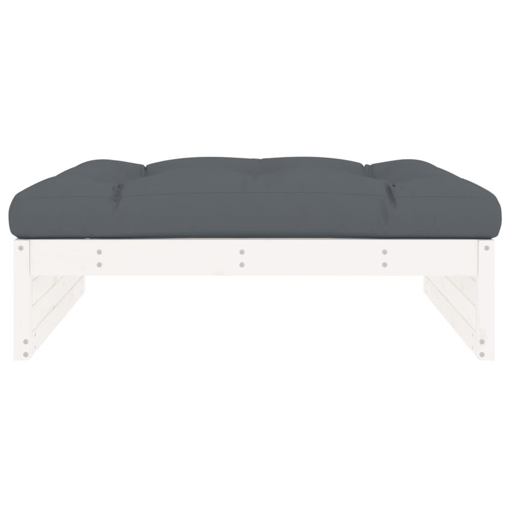 Hagefotskammel hvit 120x80 cm heltre furu