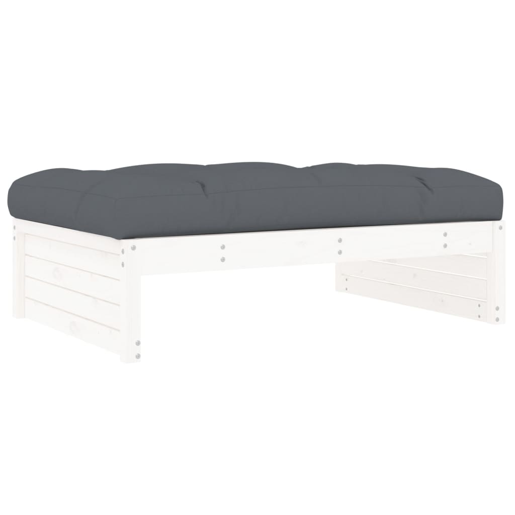 Hagefotskammel hvit 120x80 cm heltre furu