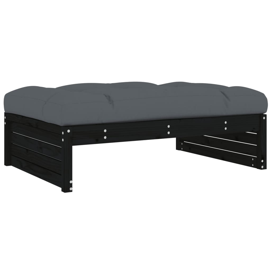 Hagefotskammel svart 120x80 cm heltre furu