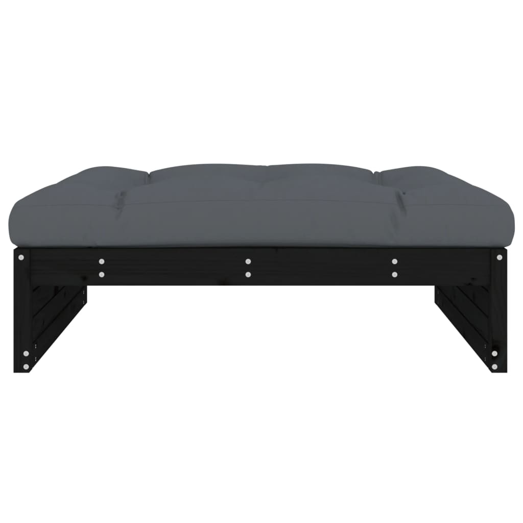 Hagefotskammel svart 120x80 cm heltre furu