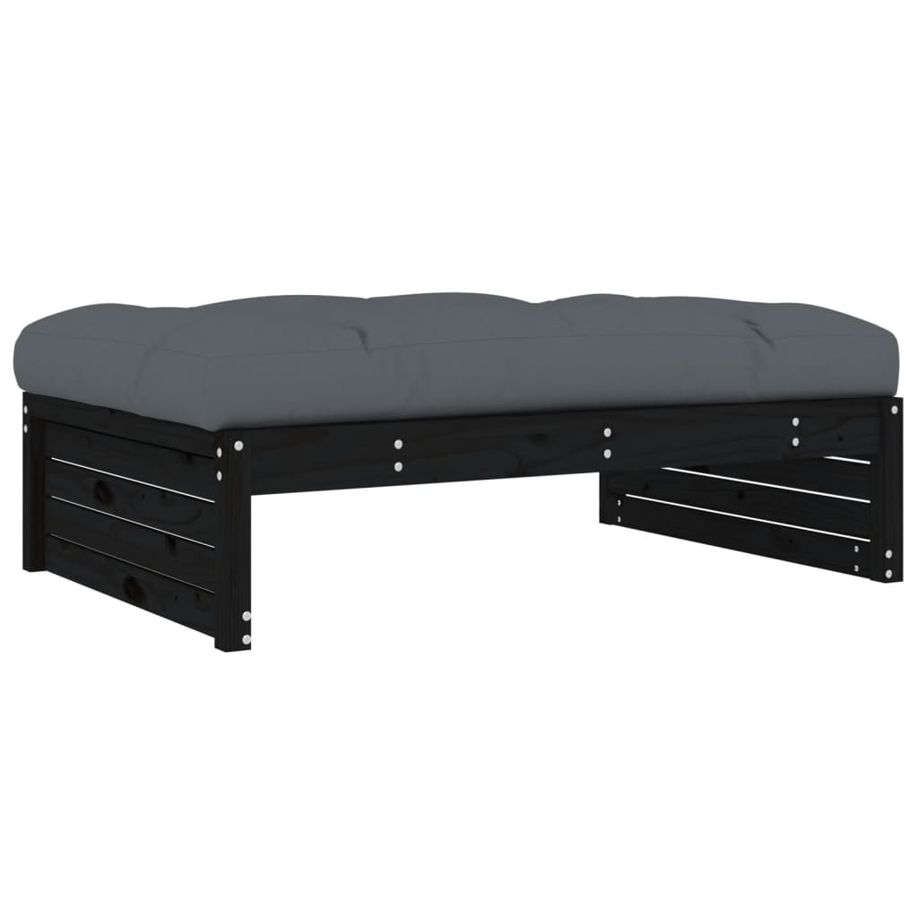 Hagefotskammel svart 120x80 cm heltre furu