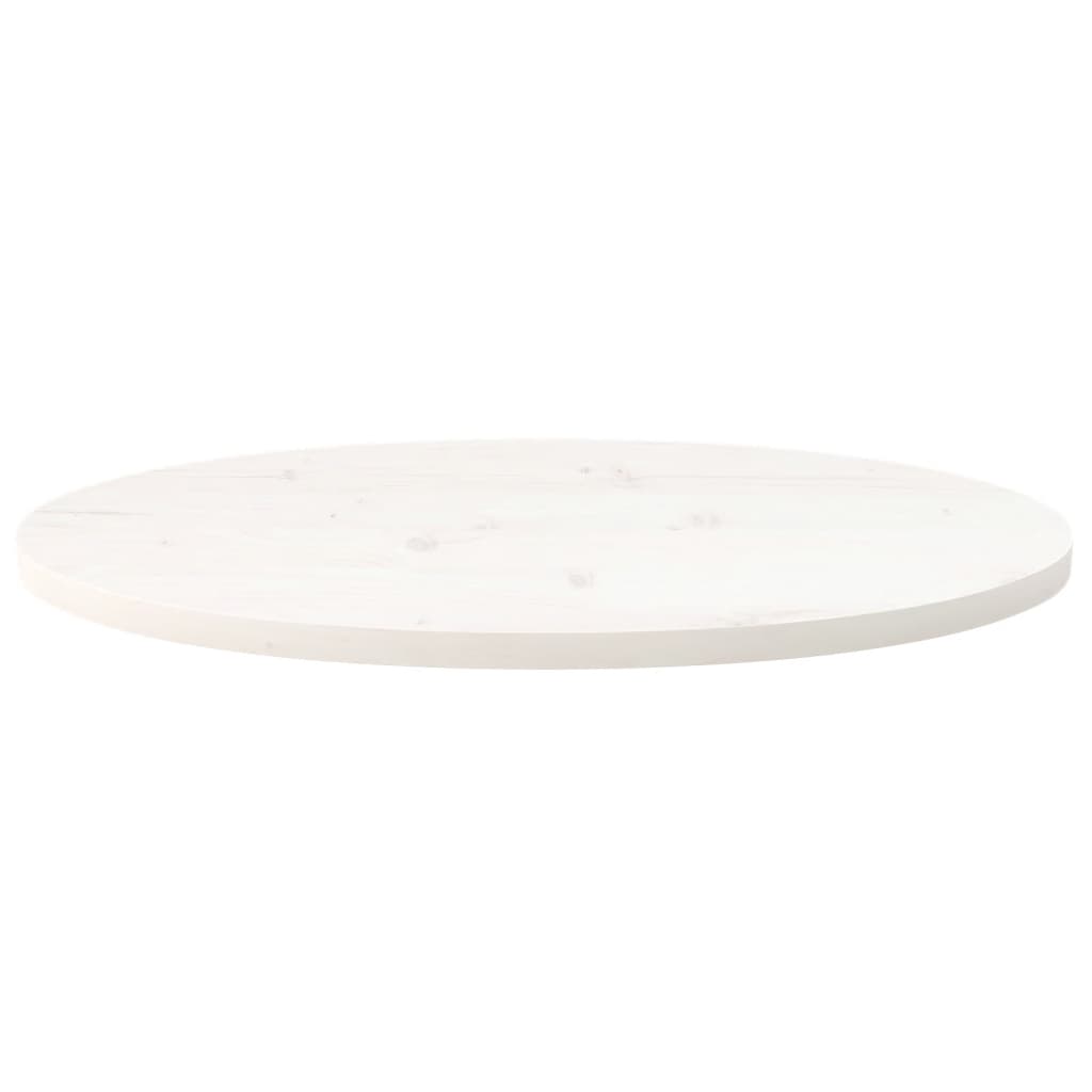 Bordplate hvit 70x35x2,5 cm heltre furu oval