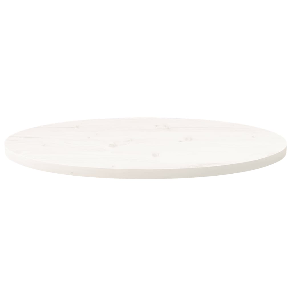 Bordplate hvit 80x40x2,5 cm heltre furu oval