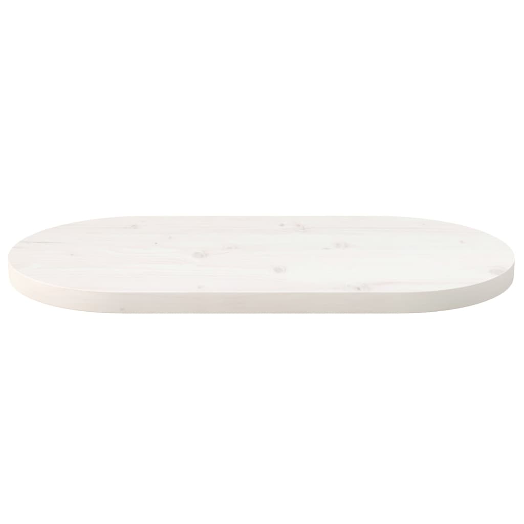 Bordplate hvit 60x30x2,5 cm heltre furu oval